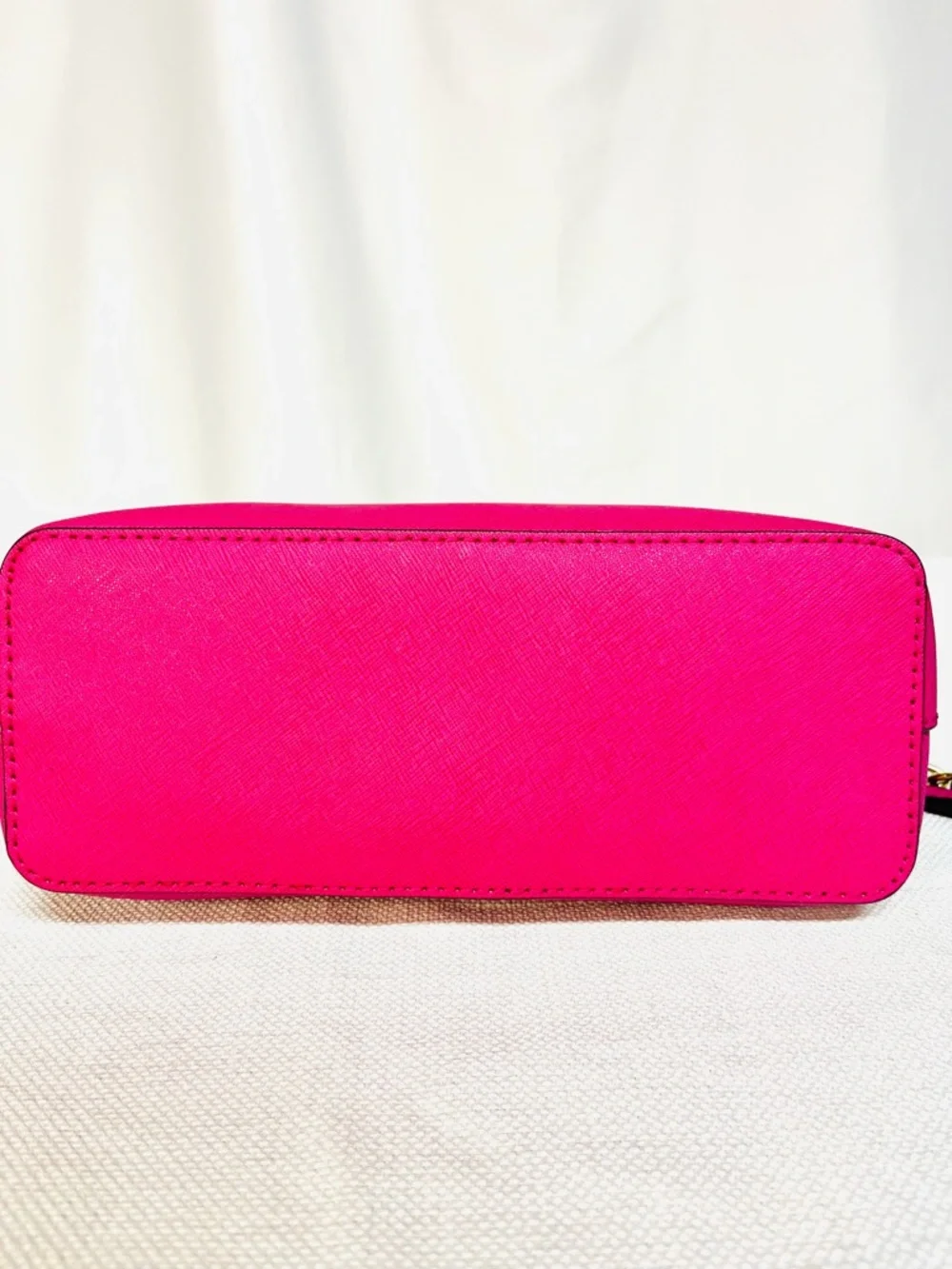 Michael Kors Fuchsia Pink Saffiano Leather Crossbody with Chain & Leather Strap - Picture 7 of 11